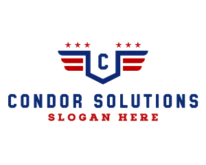 American Flag Shield logo design