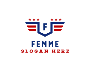 American Flag Shield logo design