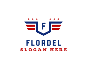 American Flag Shield logo design