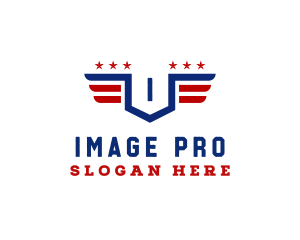 American Flag Shield logo design