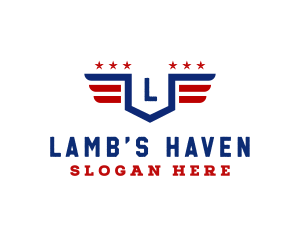 American Flag Shield logo design