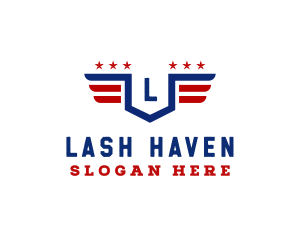 American Flag Shield logo design