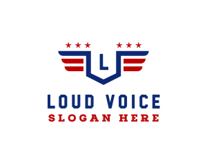 American Flag Shield logo design