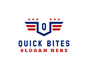 American Flag Shield logo design