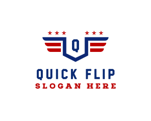 American Flag Shield logo design