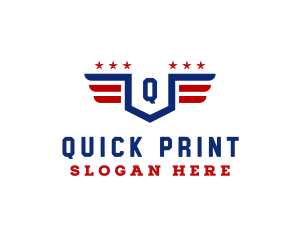 American Flag Shield logo design