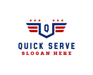 American Flag Shield logo design