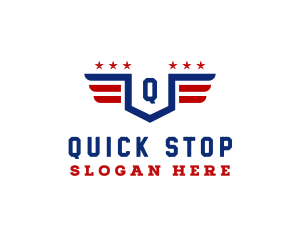 American Flag Shield logo design