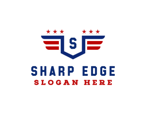 American Flag Shield logo design