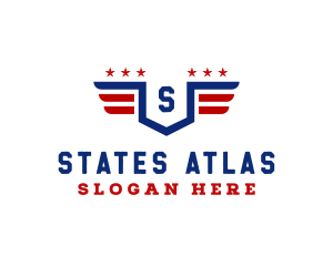 American Flag Shield logo design