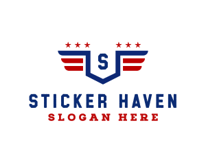 American Flag Shield logo design