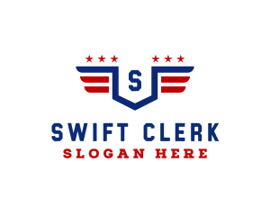 American Flag Shield logo design