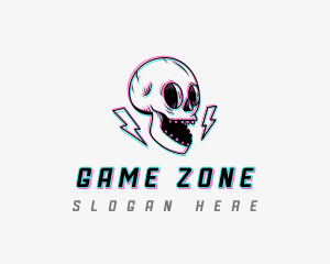 Glitch Skull Gaming logo design