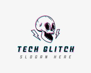 Glitch Skull Gaming logo design