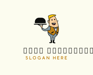 Mascot - Waiter Server Man logo design