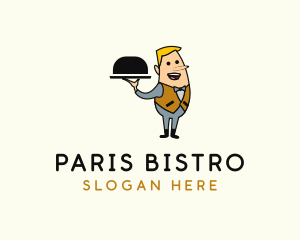 Waiter Server Man logo design