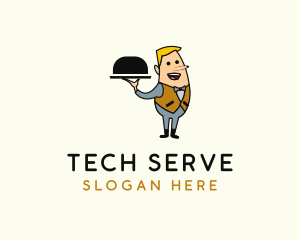 Server - Waiter Server Man logo design