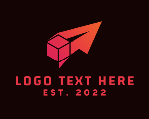 Tongue Out - Package Box Logistic Arrow logo design