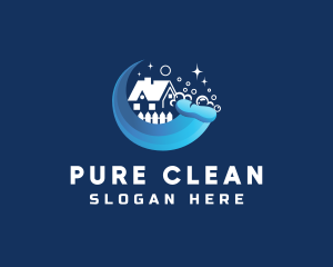 Residential House Soap Cleaning logo design