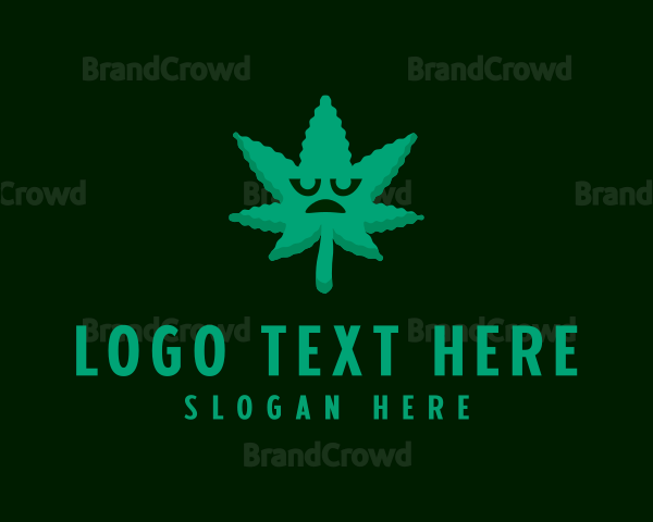 Marijuana Leaf Cartoon Logo