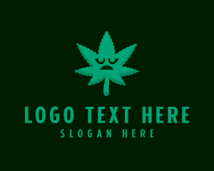 Ganja - Marijuana Leaf Cartoon logo design
