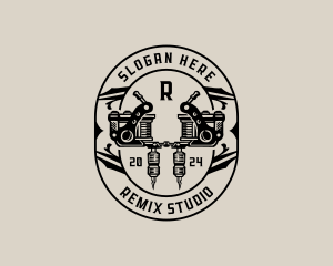 Needle Tattoo Machine logo design