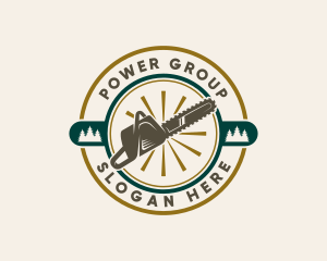 Timber Chainsaw Tree Logo