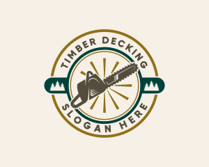 Timber Chainsaw Tree logo design