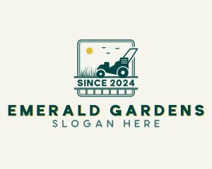 Lawn Care Mower Landscaping logo design