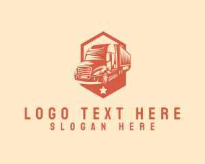 Highway - One Star Logistics Cargo Truck logo design