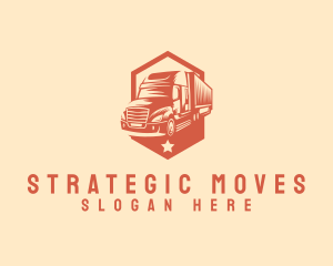 One Star Logistics Cargo Truck logo design