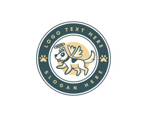 Hound - Angel Dog Pet logo design