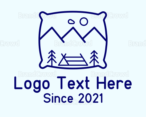 Bed Pillow Mountain Camp Logo