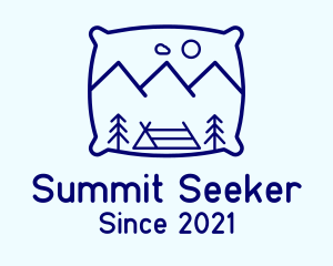 Mountaineer - Bed Pillow Mountain Camp logo design