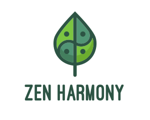 Buddhism - Asia Eco Balance Leaf logo design