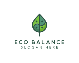 Asia Eco Balance Leaf logo design