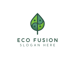 Asia Eco Balance Leaf logo design