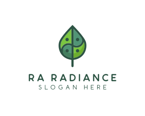 Asia Eco Balance Leaf logo design