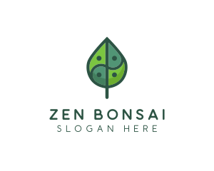 Asia Eco Balance Leaf logo design