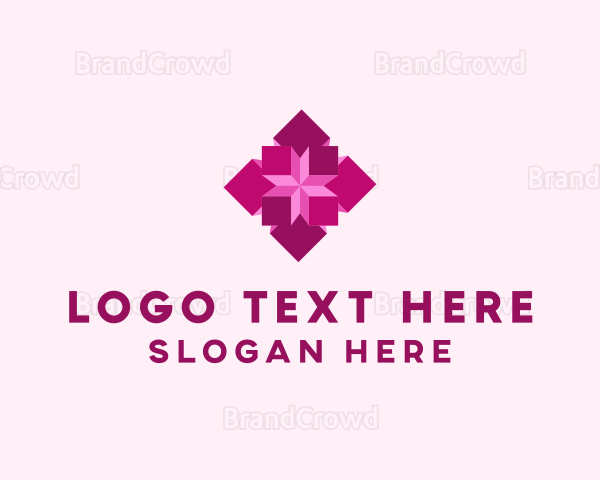 3D Geometric Flower Logo