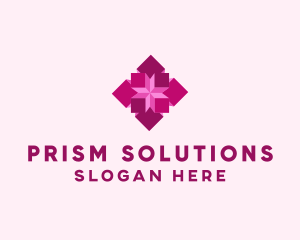 Prism - 3D Geometric Flower logo design