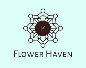 Mosaic Hindi Flower logo design