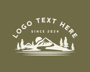 Rugged Mountain Landscape logo design