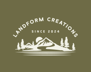 Landform - Rugged Mountain Landscape logo design