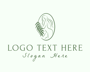 Nude - Female Body Leaves logo design