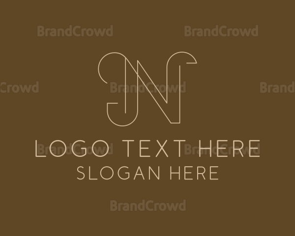 Geometric Business Letter N Logo