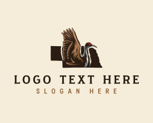 Nebraska Crane Bird logo design