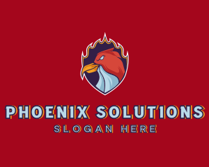 Fire Phoenix Bird logo design