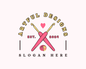 Crafting Crochet Hook logo design