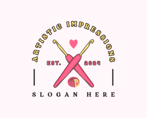 Crafting Crochet Hook logo design